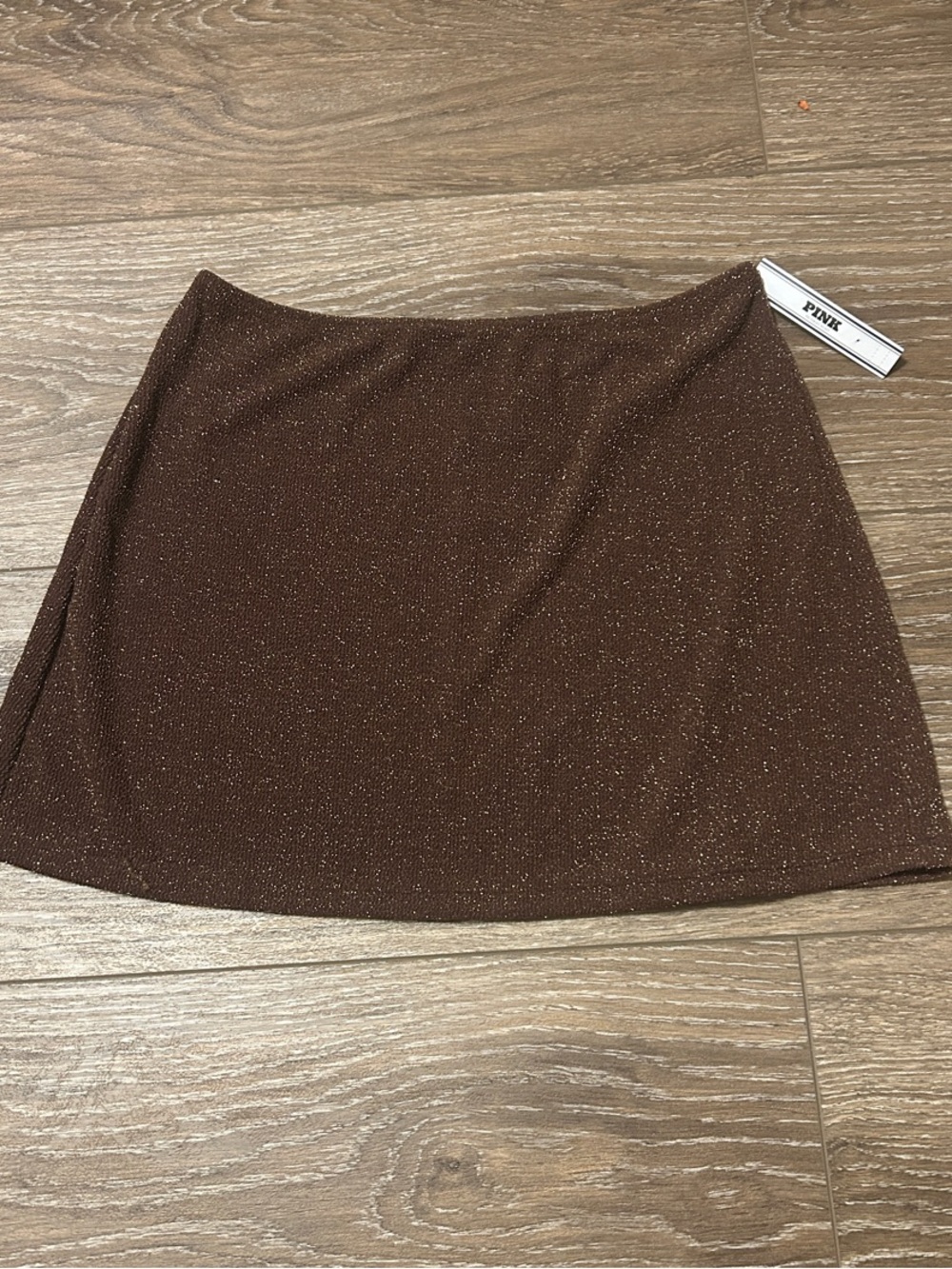PINK Victoria's Secret Brown Metallic Mini Skirt with Shimmer